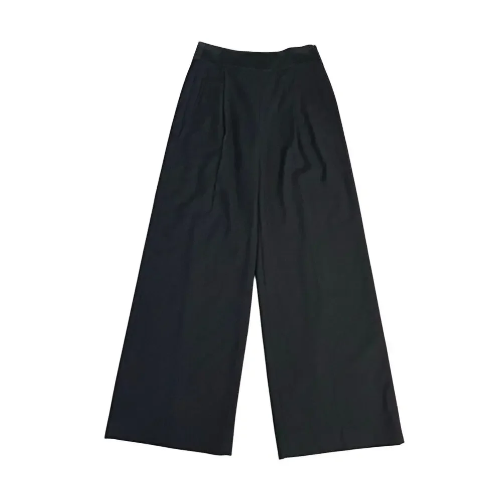 J. Crew collection wide-leg Tollegno 1900‎ Italian tuxedo wool pleated pants 10T